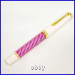 Pelikan Souverane M600 Pink & White 14K Fountain Pen Nib M Limited Rare