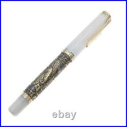 Pelikan White Tiger 18K Fountain Pen Medium Nib Limited Edition 888 Rare USED