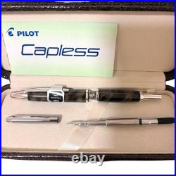 Pilot Capless 18K Fountain Pen Black Marble 2012 Limited Edition M Nib Rare NEW