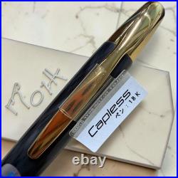 Pilot Capless Decimo Black Marble 18K Fountain Pen F Nib Unused Rare