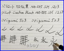 Pilot Custom 74 Black Fountain Pen 14K-585 Soft Medium SM Nib 1213 Japan Rare Ni