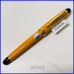 Pilot Custom 98 Dark Yellow Fountain Pen 14K-585 F Nib Vintage Rare color Japan