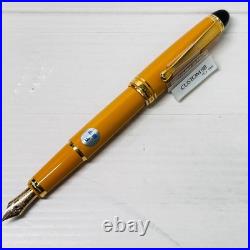Pilot Custom 98 Dark Yellow Fountain Pen 14K-585 F Nib Vintage Rare color Japan