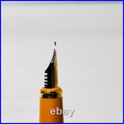 Pilot Custom 98 Dark Yellow Fountain Pen 14K-585 F Nib Vintage Rare color Japan