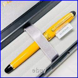 Pilot Custom 98 Dark Yellow Fountain Pen 14K-585 F Nib Vintage Rare color Japan