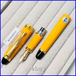 Pilot Custom 98 Dark Yellow Fountain Pen 14K-585 F Nib Vintage Rare color Japan