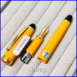Pilot Custom 98 Dark Yellow Fountain Pen 14K-585 F Nib Vintage Rare color Japan