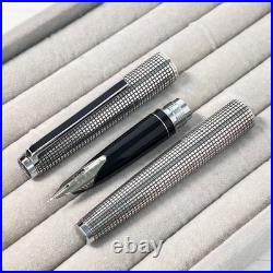 Pilot Custom Fountain Pen Sterling Silver 18K WG M Nib H672 Super Rare Pre-owned