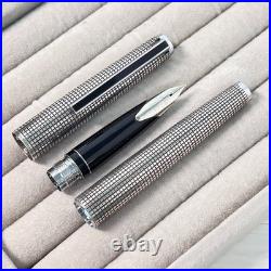 Pilot Custom Fountain Pen Sterling Silver 18K WG M Nib H672 Super Rare Pre-owned