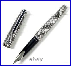 Pilot Custom Fountain Pen Sterling Silver 18K WG M Nib H672 Super Rare Pre-owned