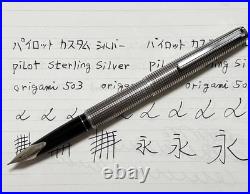 Pilot Custom Fountain Pen Sterling Silver 18K WG M Nib H672 Super Rare Pre-owned