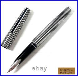 Pilot Custom K Series Fountain Pen Stripe 18K WG M Nib H677 Rare Pre-owned