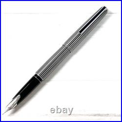 Pilot Custom K Series Fountain Pen Stripe 18K WG M Nib H677 Rare Pre-owned