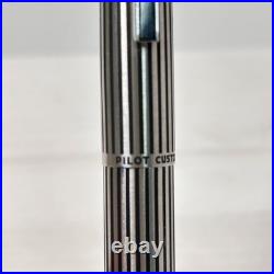 Pilot Custom K Series Fountain Pen Stripe 18K WG M Nib H677 Rare Pre-owned
