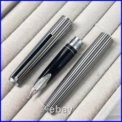 Pilot Custom K Series Fountain Pen Stripe 18K WG M Nib H677 Rare Pre-owned