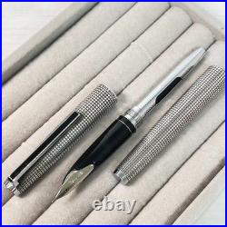 Pilot Custom Sterling Silver Fountain Pen 18K WG M Nib H874 Vintage Super Rare J