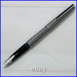 Pilot Custom Stripe Fountain Pen 14K-585 F Nib 490 Vintage Rare Japan
