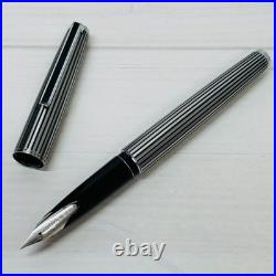 Pilot Custom Stripe Fountain Pen 14K-585 F Nib 490 Vintage Rare Japan