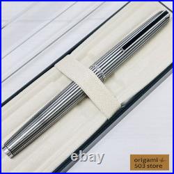 Pilot Custom Stripe Fountain Pen 18K WG M Nib H777 Vintage Rare Japan