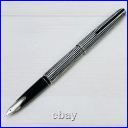 Pilot Custom Stripe Fountain Pen 18K WG M Nib H777 Vintage Rare Japan