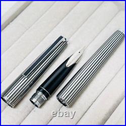Pilot Custom Stripe Fountain Pen 18K WG M Nib H777 Vintage Rare Japan