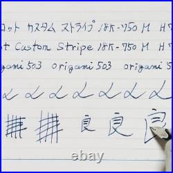 Pilot Custom Stripe Fountain Pen 18K WG M Nib H777 Vintage Rare Japan
