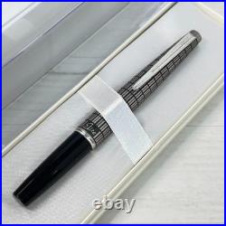 Pilot Elite Fountain Pen Silver Grid Cap 18K F Nib H774 Vintage Rare Pre-owned