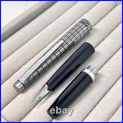 Pilot Elite Fountain Pen Silver Grid Cap 18K F Nib H774 Vintage Rare Pre-owned