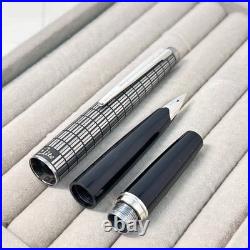 Pilot Elite Fountain Pen Silver Grid Cap 18K F Nib H774 Vintage Rare Pre-owned