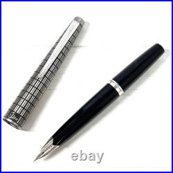 Pilot Elite Fountain Pen Silver Grid Cap 18K F Nib H774 Vintage Rare Pre-owned