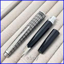 Pilot Elite Silver Grid Cap Fountain Pen 14K F Nib H480 Vintage Rare Japan