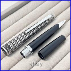 Pilot Elite Silver Grid Cap Fountain Pen 14K F Nib H480 Vintage Rare Japan