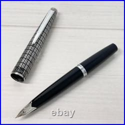 Pilot Elite Silver Grid Cap Fountain Pen 14K F Nib H480 Vintage Rare Japan