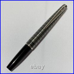 Pilot Elite Silver Grid Cap Fountain Pen 18K-750 M Nib H1075 Vintage Rare Japan