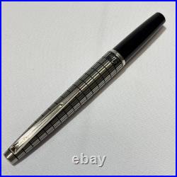 Pilot Elite Silver Grid Cap Fountain Pen 18K-750 M Nib H1075 Vintage Rare Japan