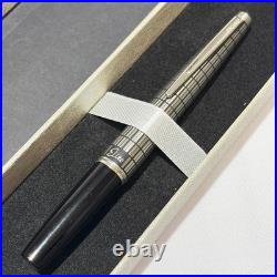 Pilot Elite Silver Grid Cap Fountain Pen 18K-750 M Nib H1075 Vintage Rare Japan