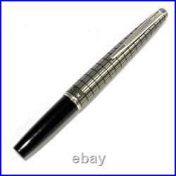 Pilot Elite Silver Grid Cap Fountain Pen 18K-750 M Nib H1274 Vintage Rare Japan