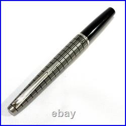 Pilot Elite Silver Grid Cap Fountain Pen 18K-750 M Nib H1274 Vintage Rare Japan
