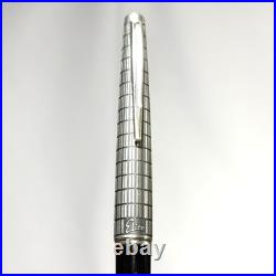 Pilot Elite Silver Grid Cap Fountain Pen 18K-750 M Nib H1274 Vintage Rare Japan