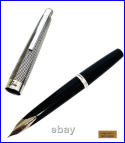Pilot Elite Sterling Silver Grid Fountain Pen 18KWG Fine (F) Nib H372 Japan Rare
