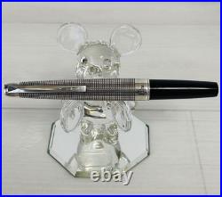 Pilot Elite Sterling Silver Grid Fountain Pen 18KWG Fine (F) Nib H372 Japan Rare