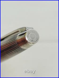 Pilot Elite Sterling Silver Grid Fountain Pen 18KWG Fine (F) Nib H372 Japan Rare