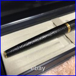 Pilot Fountain Pen Leather Wrapped Rare Black F Nib 14K Vintage JAPAN UNUSED