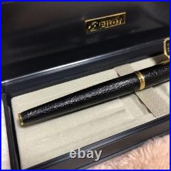 Pilot Fountain Pen Leather Wrapped Rare Black F Nib 14K Vintage JAPAN UNUSED