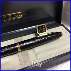 Pilot Fountain Pen Leather Wrapped Rare Black F Nib 14K Vintage JAPAN UNUSED