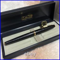 Pilot Fountain Pen Leather Wrapped Rare Black F Nib 14K Vintage JAPAN UNUSED