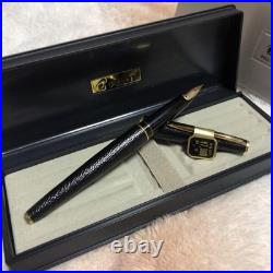 Pilot Fountain Pen Leather Wrapped Rare Black F Nib 14K Vintage JAPAN UNUSED