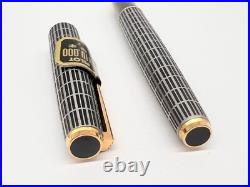 Pilot Grid Pattern Fountain Pen 18K Fine Nib Vintage 1976 Rare Japan