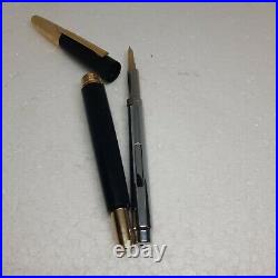 Pilot Japan Vanishing Point Fountain Pen 14k 585 Nib Black & Gold Rare Pen Gift