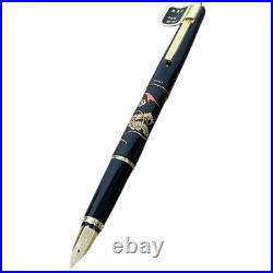 Pilot Maki-e 14K Fountain Pen Dragon F Nib Black & Gold Mint Rare 1980s